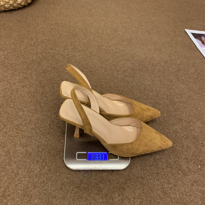 Damen Slingback-Pumps aus weichem Wildleder mit elegantem Spitzendesign und rutschfester Sohle Drune