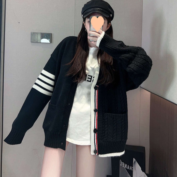 Damen Grobstrickjacke mit Kabelmuster und großzügigen Taschen Drune