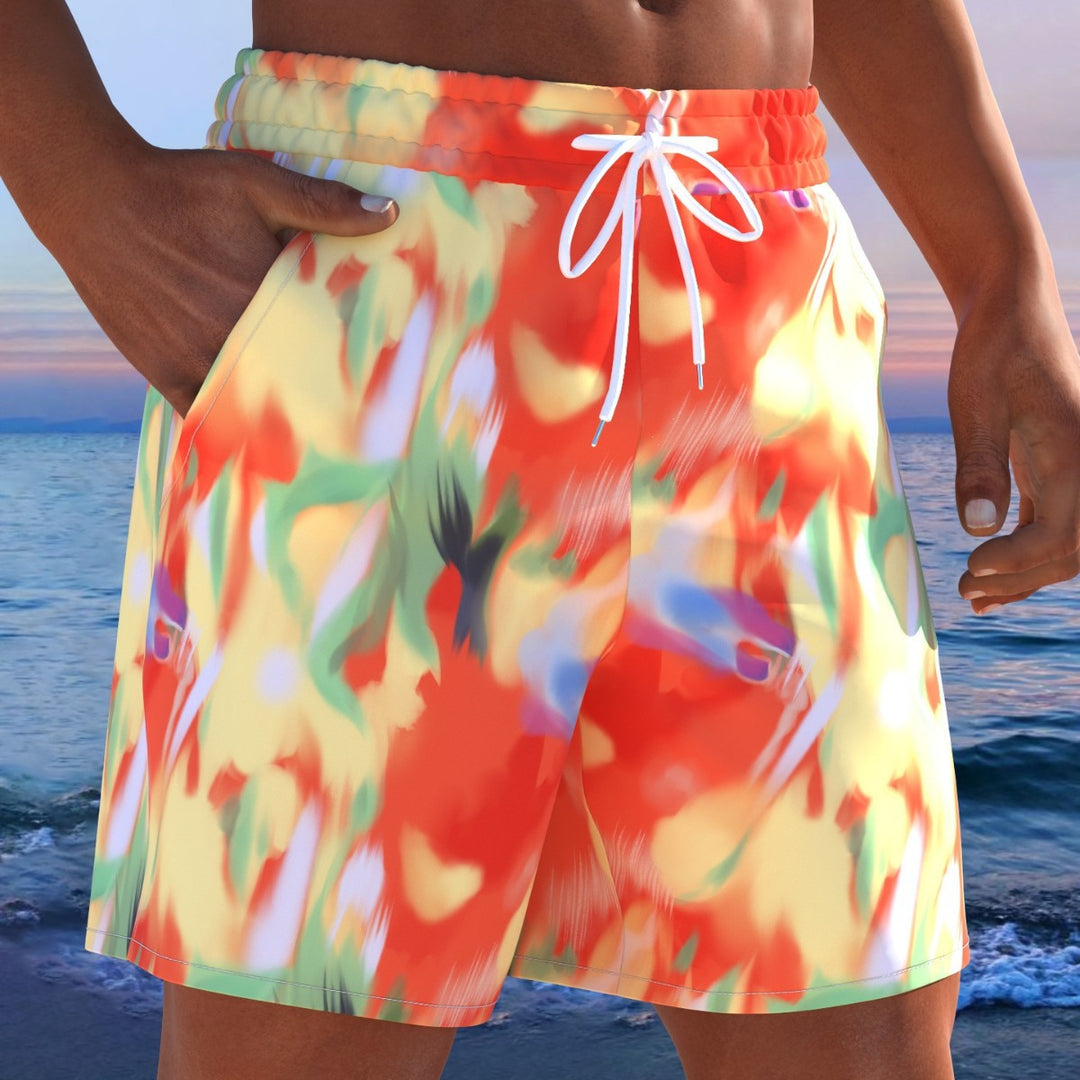 Herren Badeshorts mit animalischem Muster und elastischem Bund Drune
