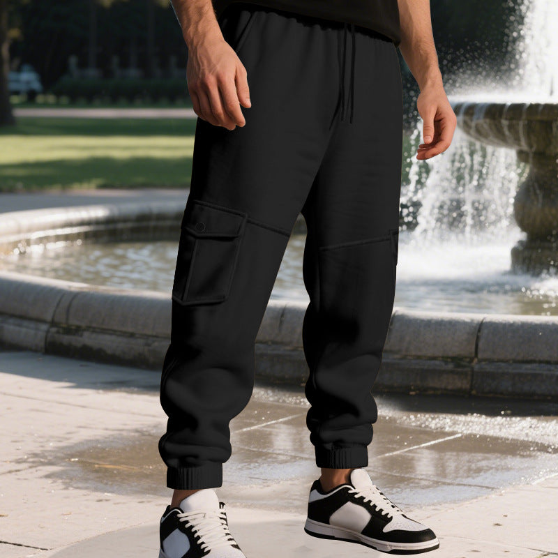 Herren Funktionale Cargo-Jogginghose mit Tunnelzug, Sicherheits-Flap-Taschen und elastischem Knöchelbündchen Drune