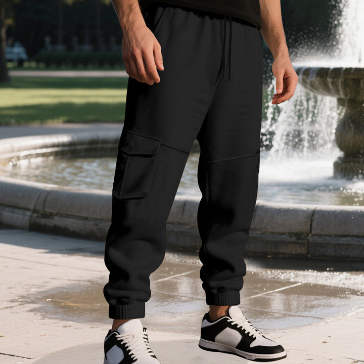Herren Funktionale Cargo-Jogginghose mit Tunnelzug, Sicherheits-Flap-Taschen und elastischem Knöchelbündchen Drune