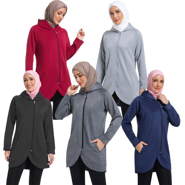 Damen lässiger Kapuzenmantel mit asymmetrischem Schnitt Drune