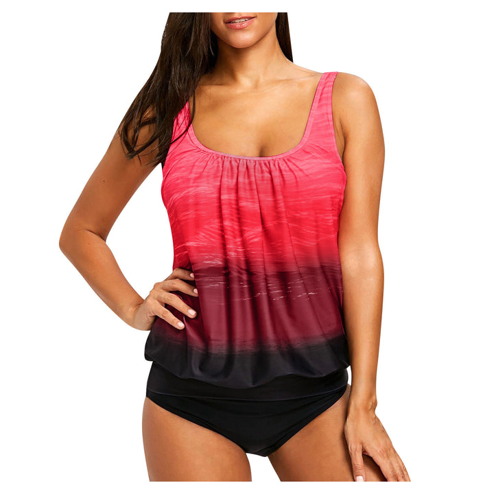Damen lässiger Tankini mit hoher Taille und elegantem Schnitt Drune
