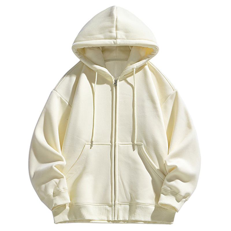 Herren Oversize Kapuzen‑Sweatjacke mit durchgehendem Reißverschluss und Kängurutasche Drune