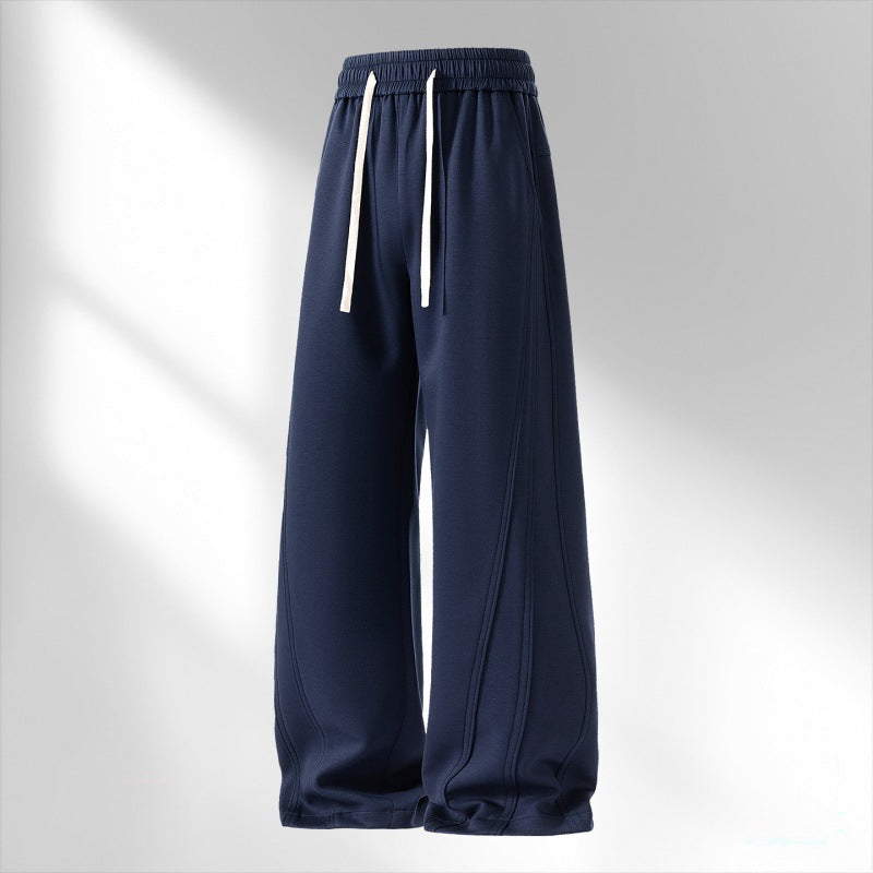 Damen weite Lounge-Sweathose mit elastischem Kordelbund und dekorativen Seitennaht-Details Drune