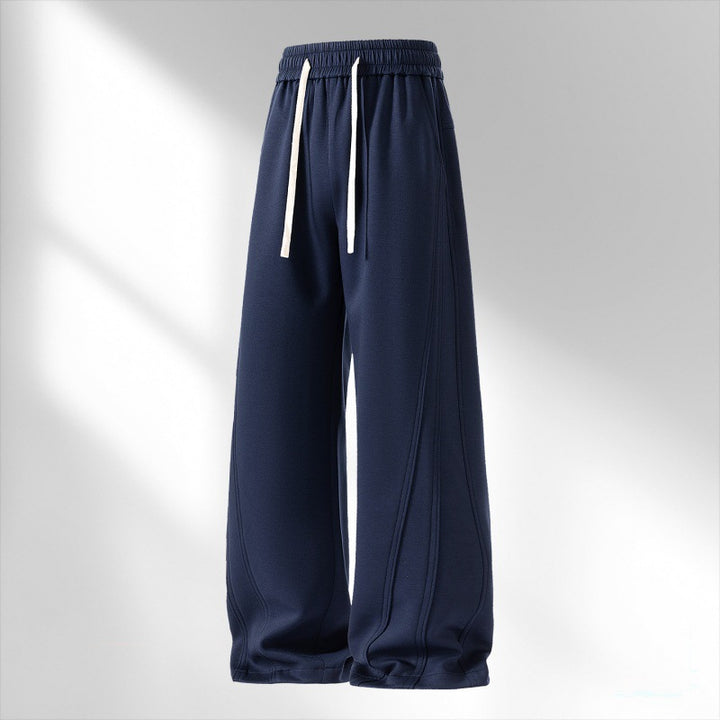 Damen weite Lounge-Sweathose mit elastischem Kordelbund und dekorativen Seitennaht-Details Drune