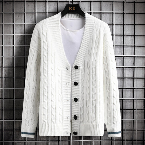 Damen Strickjacke mit Zopfmuster und Knopfdetails Drune