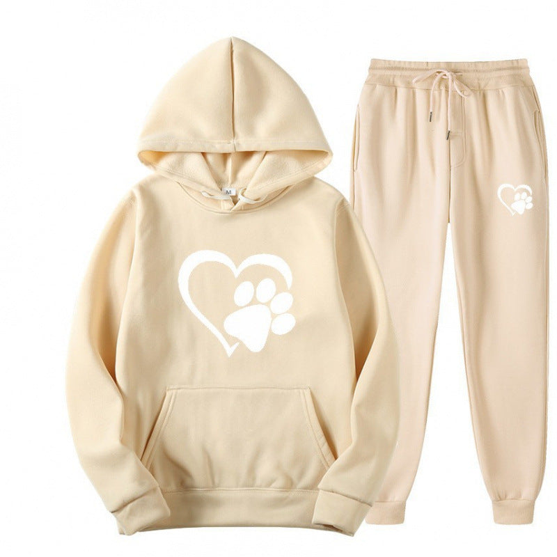 Damen Kuscheliger Hoodie und Jogginghose Set Drune