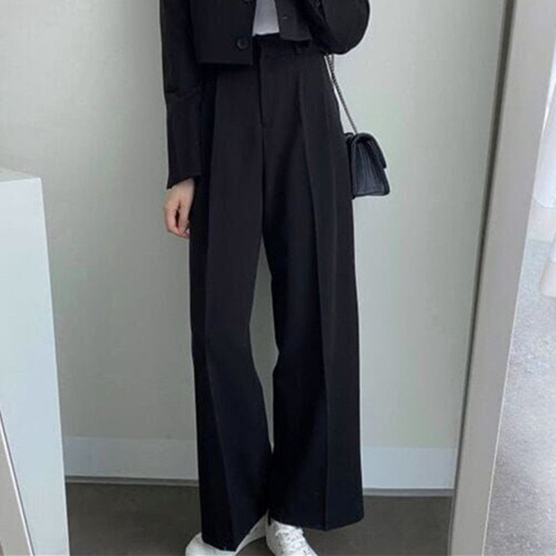 Damen Weit geschnittene Hochtaillierte Hose Drune