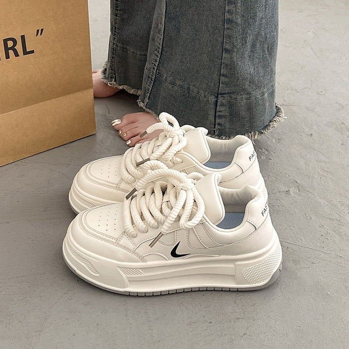 Damen modische Sneaker mit hohem Plateau und atmungsaktiver Obermaterial von Drune