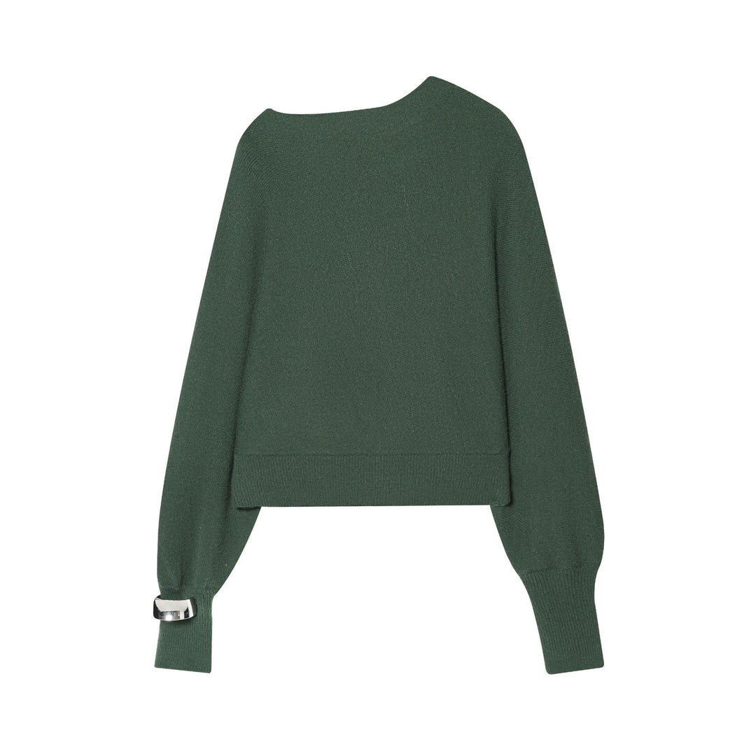 Damen nan kastiger Cropped Strickpullover mit weiten Raglanärmeln, verlängerten Ärmelbündchen und geripptem Saum Drune