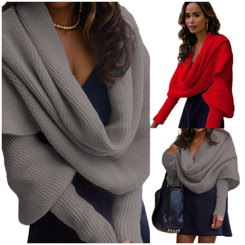 Damen Modischer Schal mit eleganter Stricktextur Drune