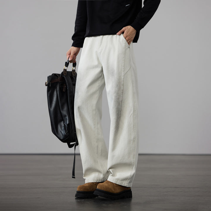 Herren Weit geschnittene Baumwoll-Canvas-Hose im Relaxed-Fit Drune