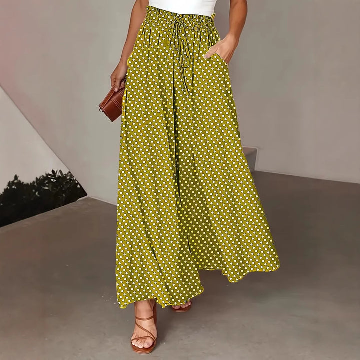 Damen Weit geschnittene Sommerhose mit Punkte-Design Drune