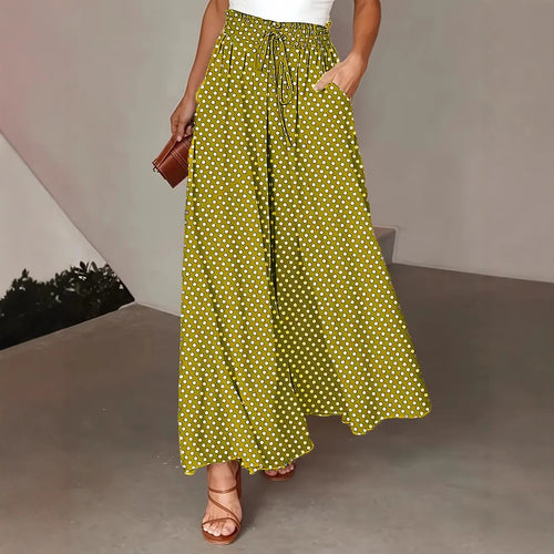 Damen Weit geschnittene Sommerhose mit Punkte-Design Drune