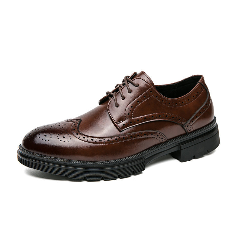 Herren Elegante Schnürschuhe mit klassischen Broguemuster und rutschfester Sohle Drune