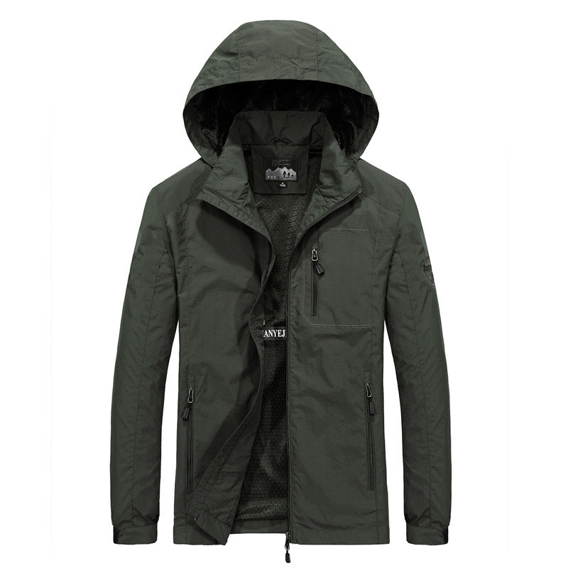 Herren Multifunktionale Outdoorjacke mit verstellbarer Kapuze Drune