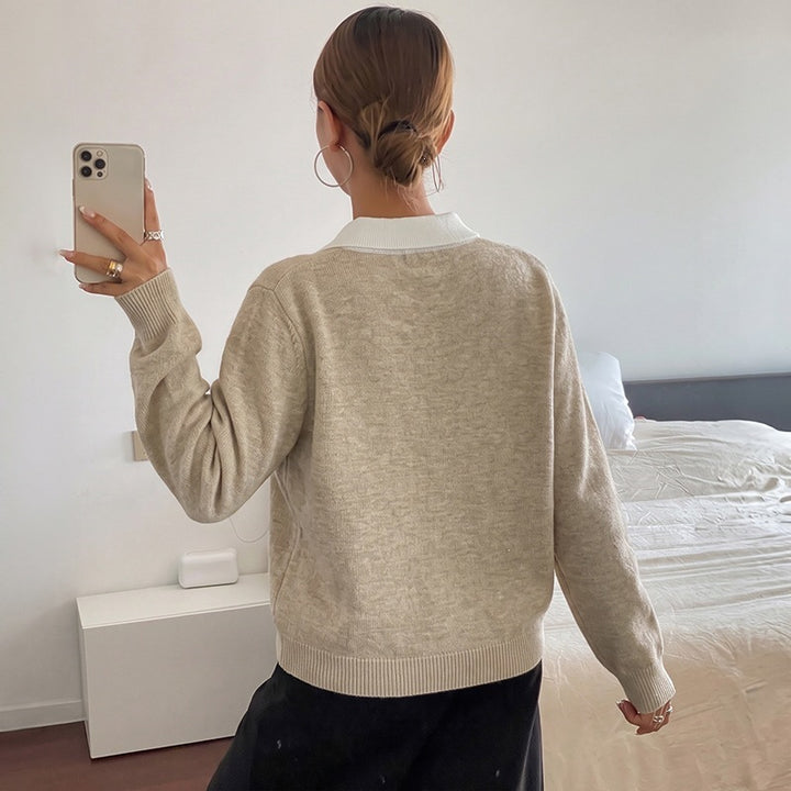 Damen Modischer Pullover mit Rautenmuster Drune