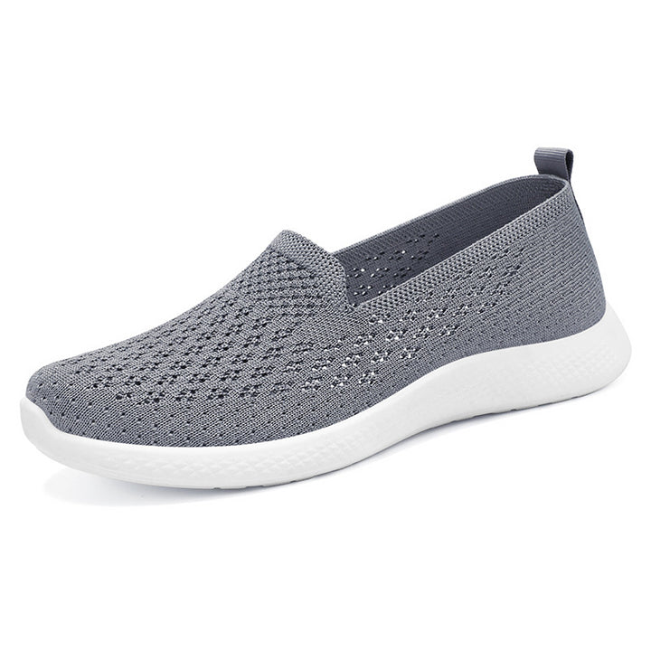 Damen nan nahtloser Strick-Slipper mit perforierter Luftnetzstruktur, ergonomischem Memory-Fußbett und leichter EVA-Dämpfung Drune
