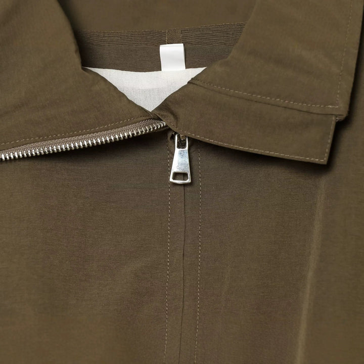 Damen Cropped Boxy-Utility-Jacke mit Reißverschluss und Tunnelzugsaum Drune