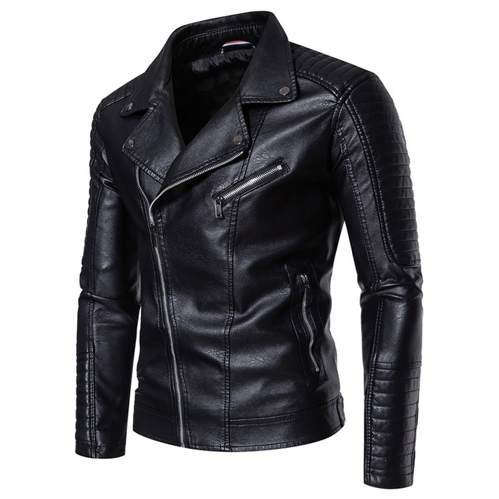 Herren Modische Kunstleder Bikerjacke Drune
