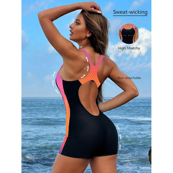 Damen Sportlicher Schwimmanzug mit modernem Rückendesign Drune