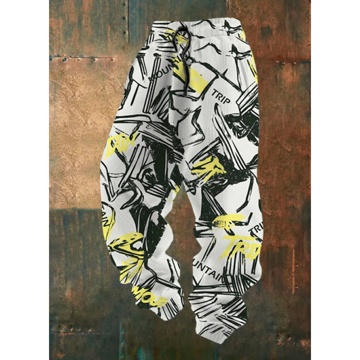 Damen Bequeme Freizeithose mit kreativem Druck Drune