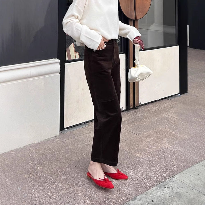 Damen Elegante weite Cordhose Drune