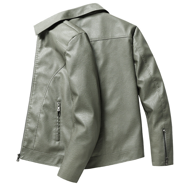 Herren Lederoptik-Blouson mit Hemdkragen und Reißverschluss Drune