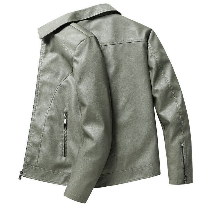 Herren Lederoptik-Blouson mit Hemdkragen und Reißverschluss Drune