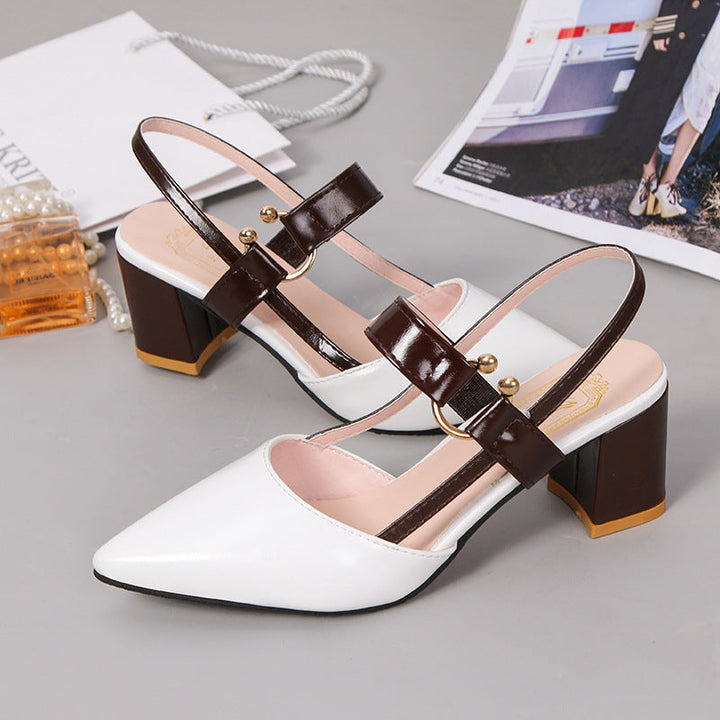 Damen Elegante Slingback-Pumps mit modischem Blockabsatz und verstellbarem Riemen Drune