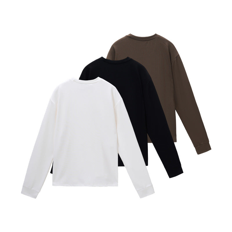Herren Langarm-Shirt aus feiner Rippstruktur mit Rundhalsausschnitt Drune