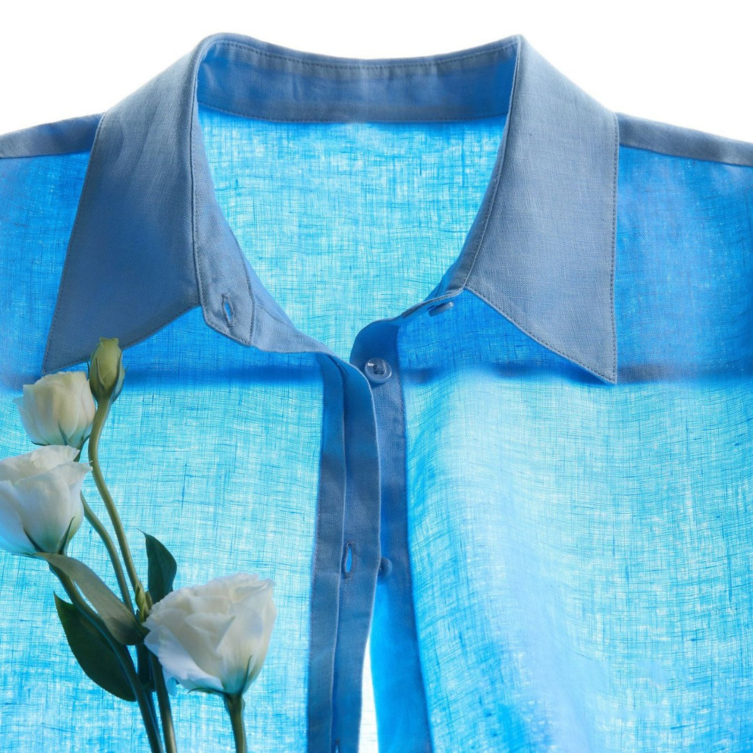 Damen Luftige Leinenbluse Drune