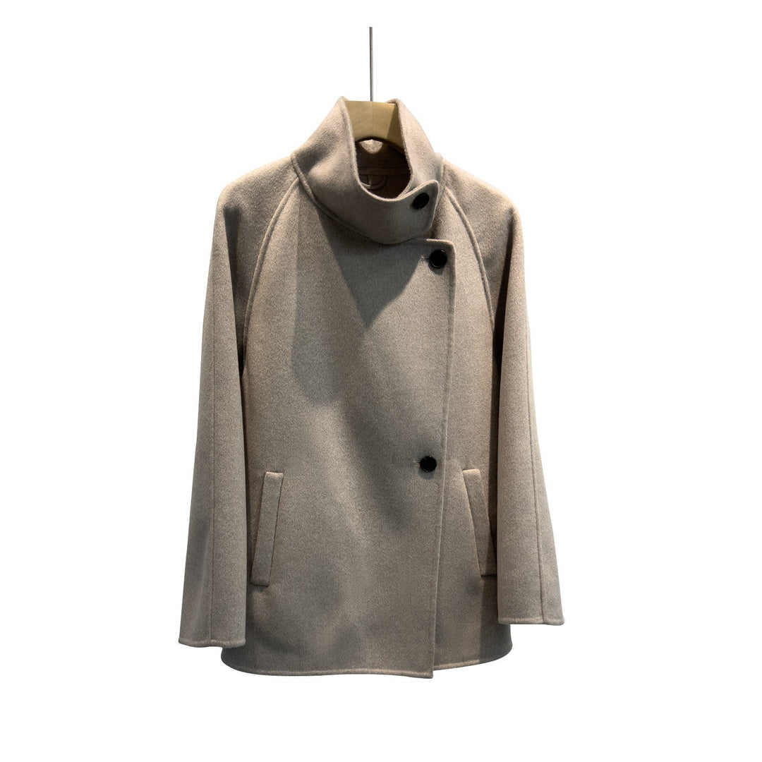 Damen luxuriöser Wollmischung Mantel Drune