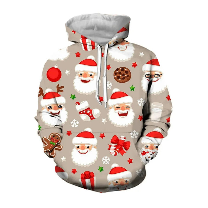 Damen Lustiger Weihnachts-Kapuzenpullover mit festlichem Motiv Drune