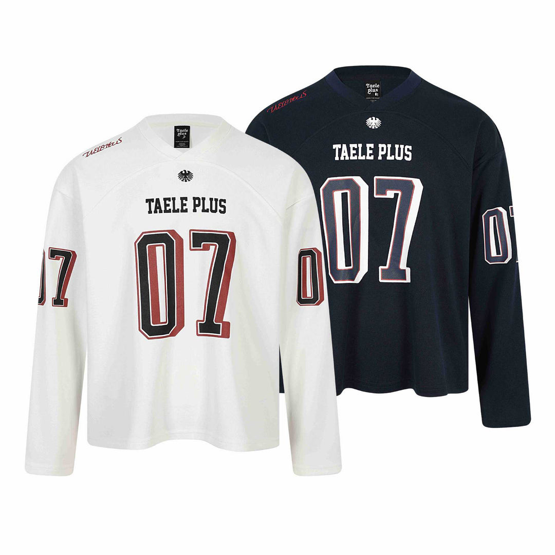 Unisex Sportliches Oversize‑Hockey‑Trikot mit Mesh‑Struktur, Nummernprint und V‑Notch‑Kragen Drune