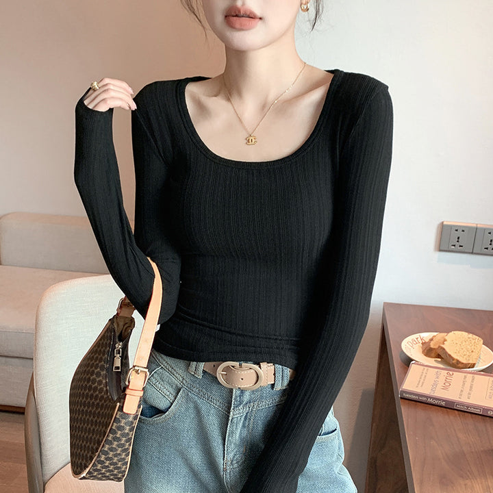 Damen Langarm Rippshirt Drune