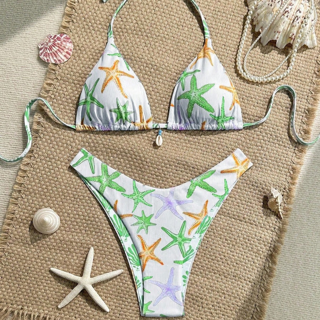 Damen Triangel-Bikini mit maritimem Sternenmuster Drune