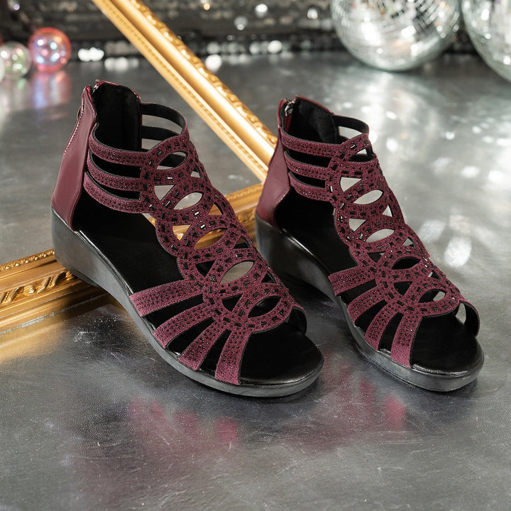 Damen Elegante Plateau-Sandalen mit modischen Riemen Drune