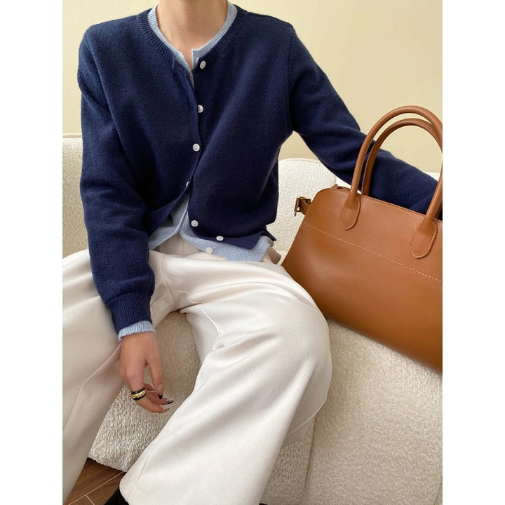Damen klassischer Strickcardigan mit eleganten Knopfdetails Drune