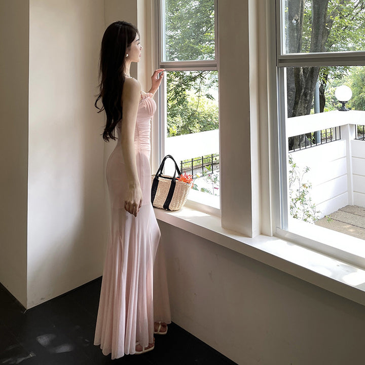 Damen Elegantes Maxikleid mit raffinierten Rüschendetails Drune