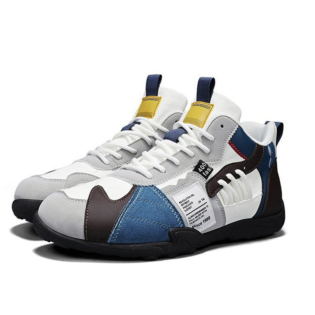 Herren mehrlagige Retro-City-Sneaker mit Wildleder- und Textilmix, gepolstertem Fersenkragen, atmungsaktiver Mesh-Zunge und griffiger Gummisohle Drune