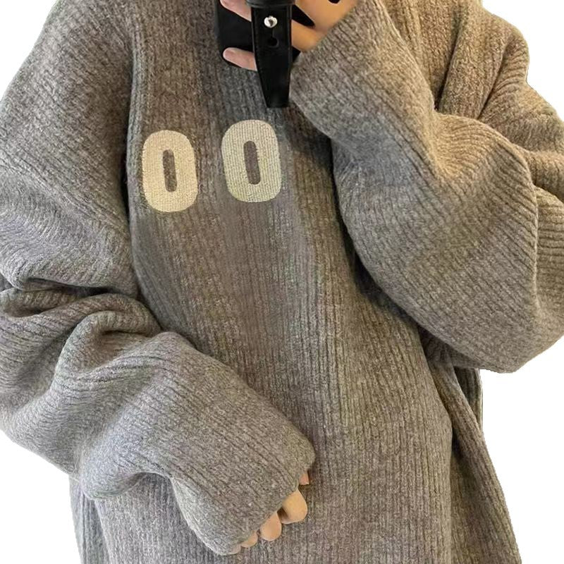 Damen Oversized Strickpullover mit Ribstruktur Drune