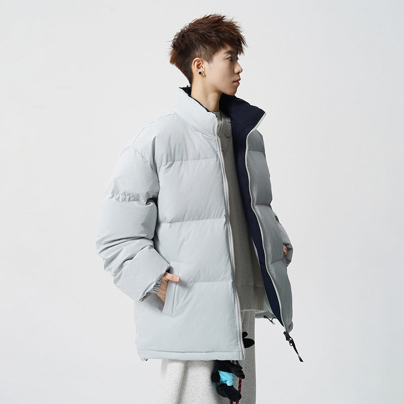 Herren Kurz geschnittene Oversize Steppjacke mit hohem Kragen Drune