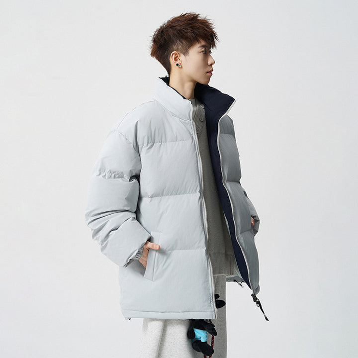 Herren Kurz geschnittene Oversize Steppjacke mit hohem Kragen Drune