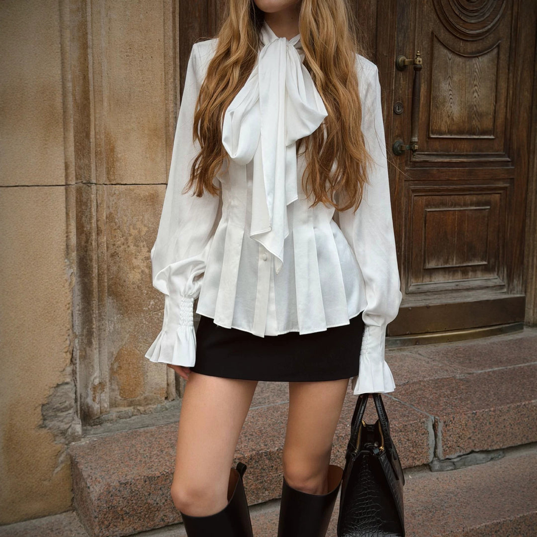 Damen Oversize‑Hemdbluse mit breitem Kentkragen und Schulterklappen Drune