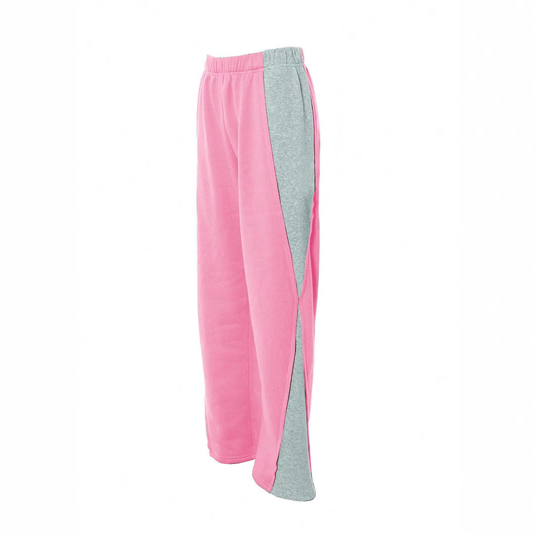Damen Sportive Jogginghose mit seitlichem Schlitz und Kontrast-Einsatz Drune