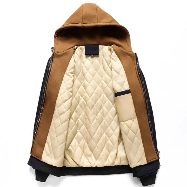 Herren Mehrlagige Übergangsjacke mit Kapuze, gesteppter Innenblende und Utility-Ärmeltasche Drune