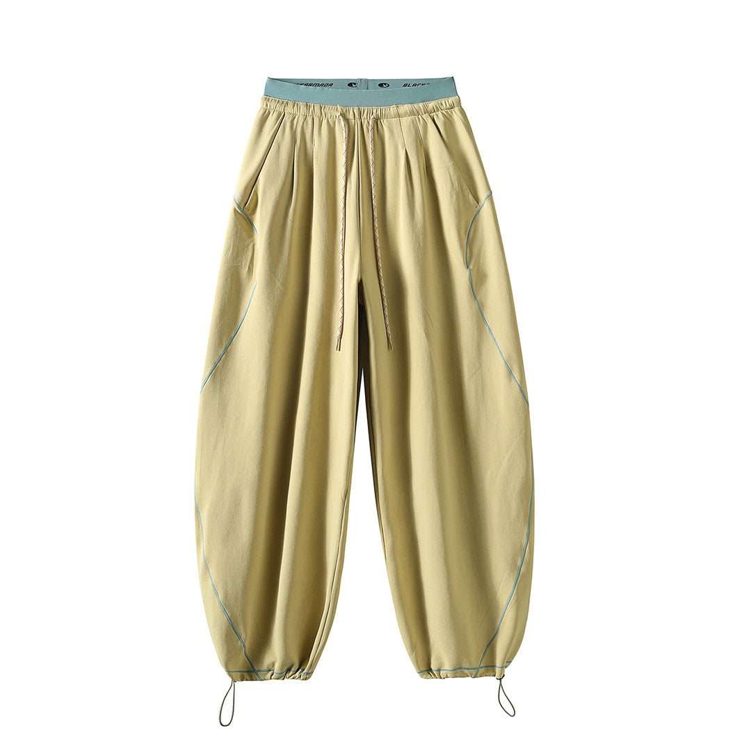 Unisex Weite Ballon-Jogginghose mit Kontrastpaspeln und verstellbaren Saumkordeln Drune