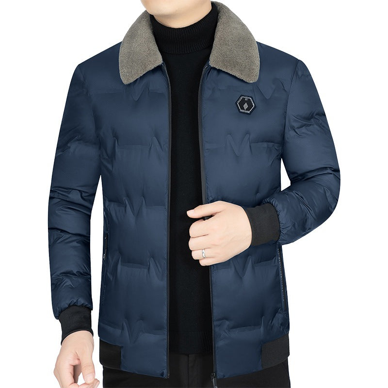 Herren Gesteppte Winterjacke mit Kunstfellkragen und Thermofüllung Drune